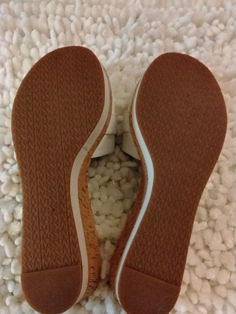 Michael Kors White Cork Slide Mules with Silver MK Emblem - Picture 3 of 6